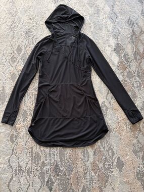 Athleta Black Hooded Longline Active Tunic